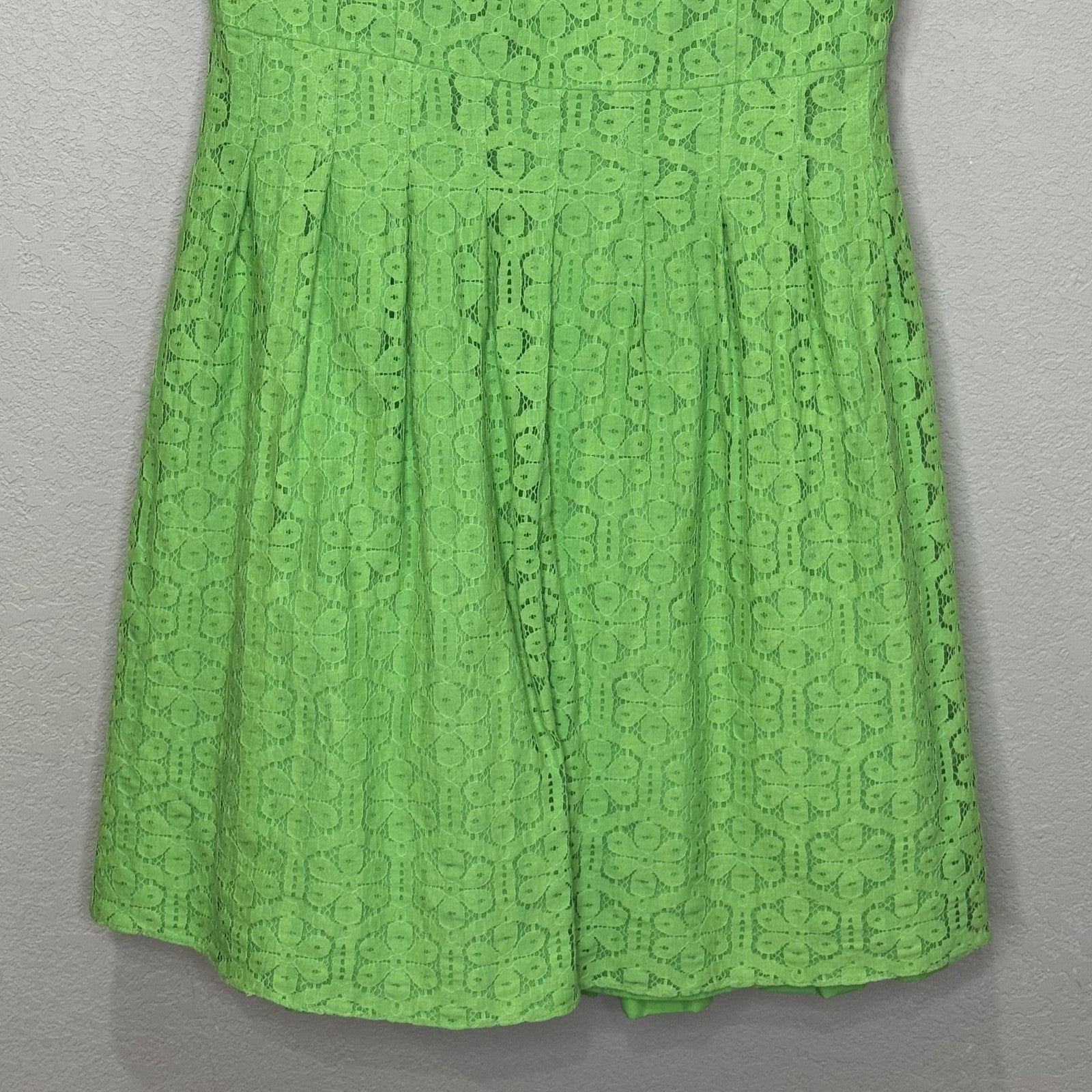 Lilly Pulitzer Dress Posey Daisy Lane 6 Green Lace Fit & Flare Sleeveless Party - Flair - Style