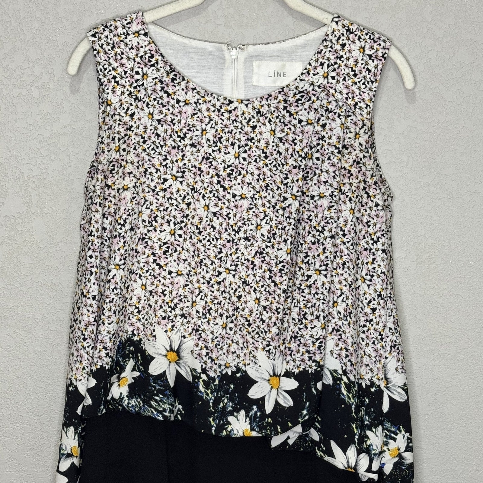 Line Dress Womens Small Floral Sleeveless Popover Daisy Print A - Line Summer - Flair - Style