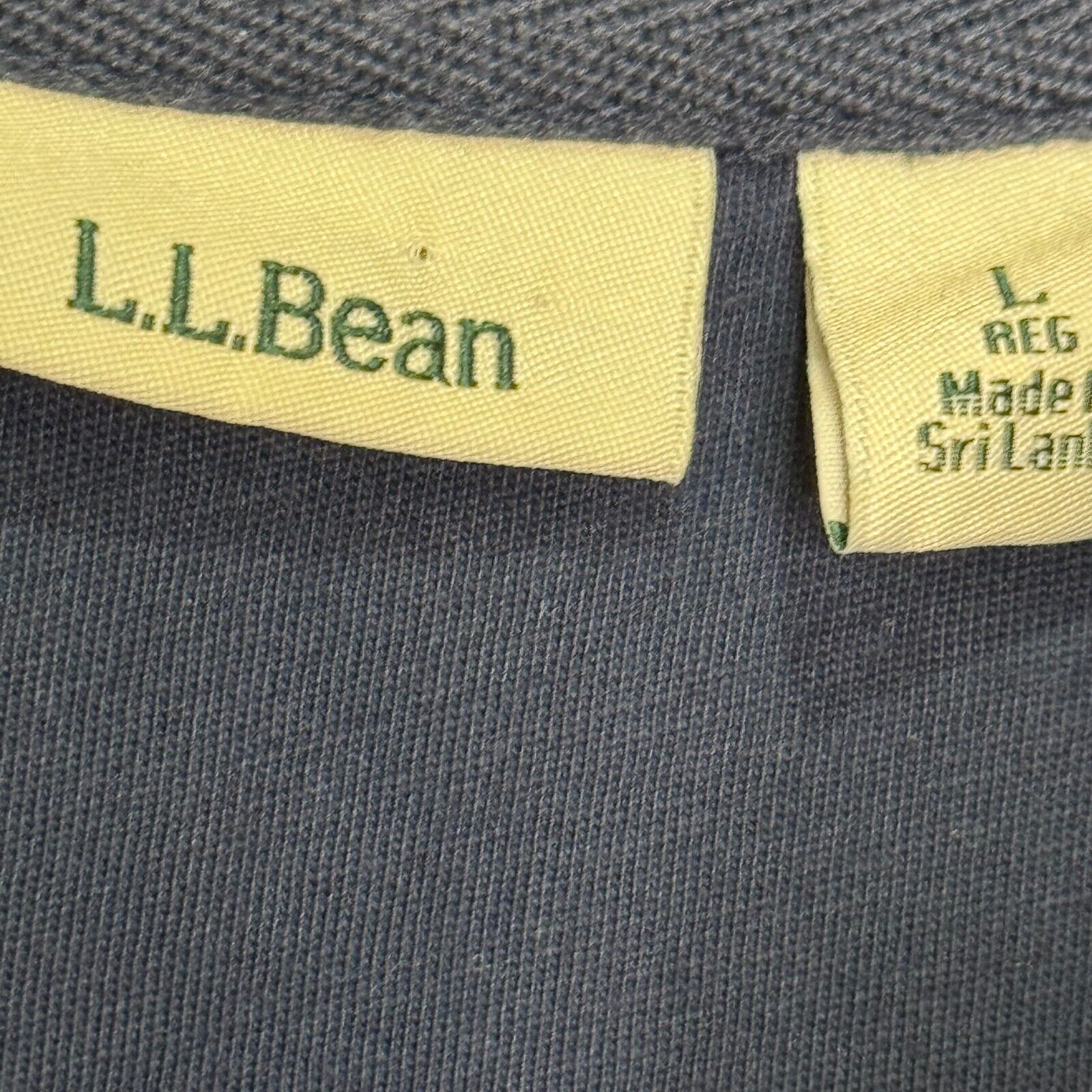 L.L. Bean Quilted 1/4 Zip Pullover Sweatshirt Size Large Navy Blue - Flair - Style