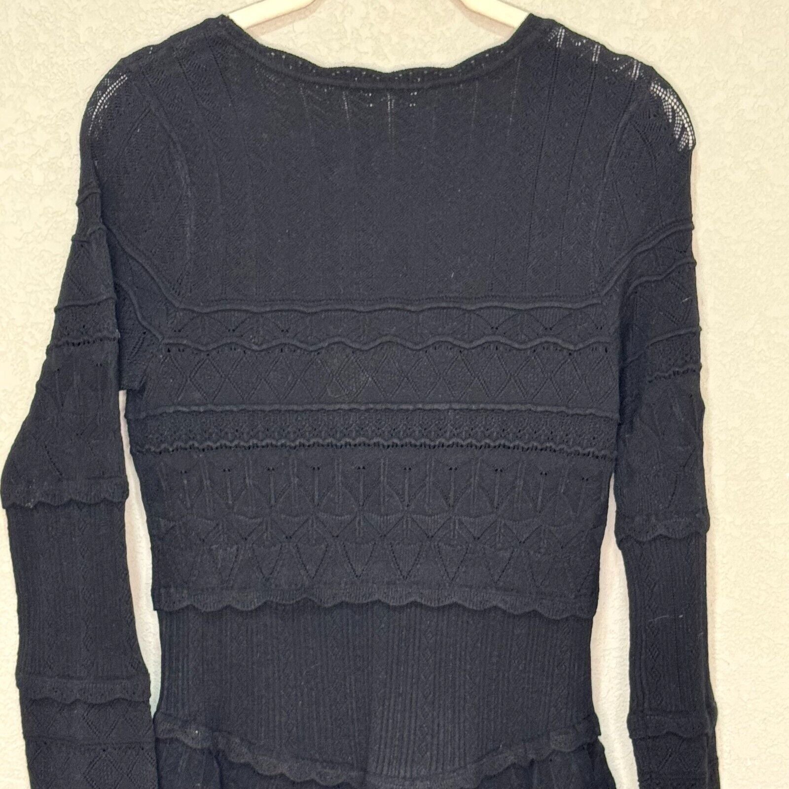 LoveShackFancy Dress Size Medium Black Pointelle Knit $495 - Flair - Style
