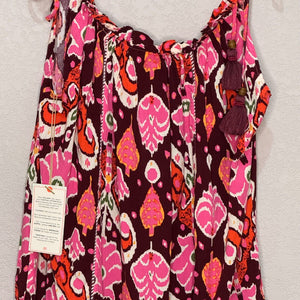 Maaji Totem Short Cover Up Dress Size Large Ikat Burgundy Print NEW $98 - Flair - Style