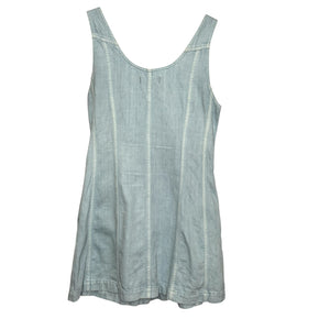 Madewell Dress Womens 2 Blue Denim Button Front Sleeveless Pockets Mini Utility - Flair - Style