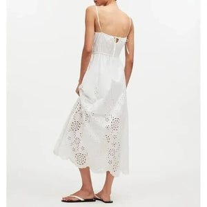 Madewell Embroidered Midi Dress Size 2 White Poplin NEW $168 Sun Dress Sundress - Flair - Style