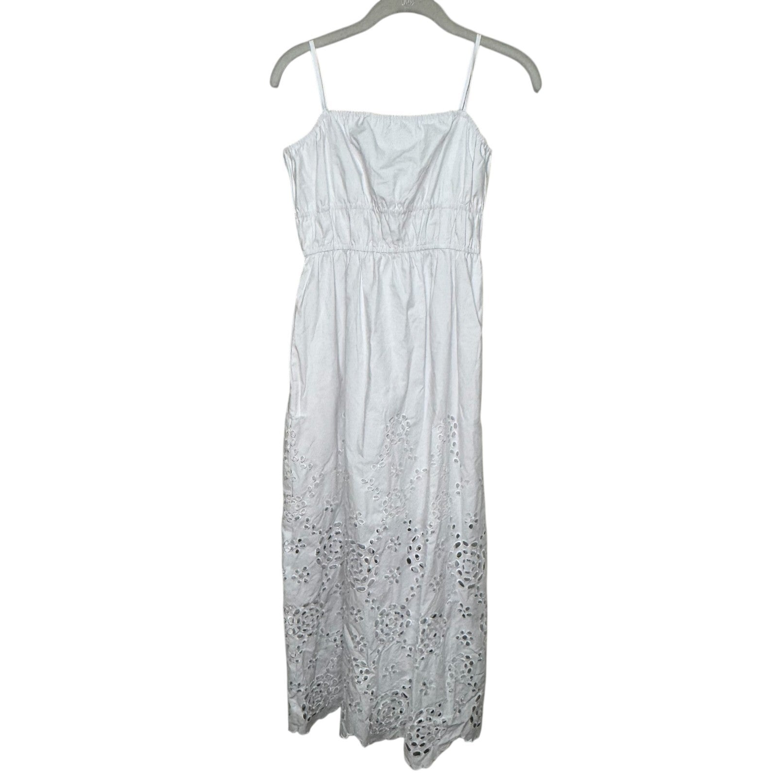 Madewell Embroidered Midi Dress Size 2 White Poplin NEW $168 Sun Dress Sundress - Flair - Style