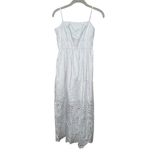 Madewell Embroidered Midi Dress Size 2 White Poplin NEW $168 Sun Dress Sundress - Flair - Style