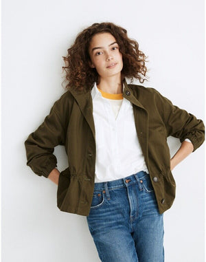 Madewell Jacket Size Medium $138 Green Highbury Military - Flair - Style