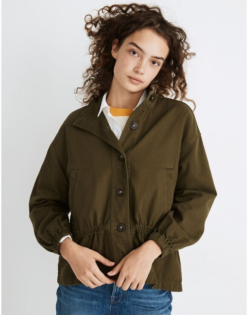 Madewell Jacket Size Medium $138 Green Highbury Military - Flair - Style