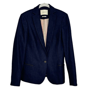 Maison Scotch Women's Blazer Jacket US Size Medium 10 Navy Blue Wool Blend Lined - Flair - Style