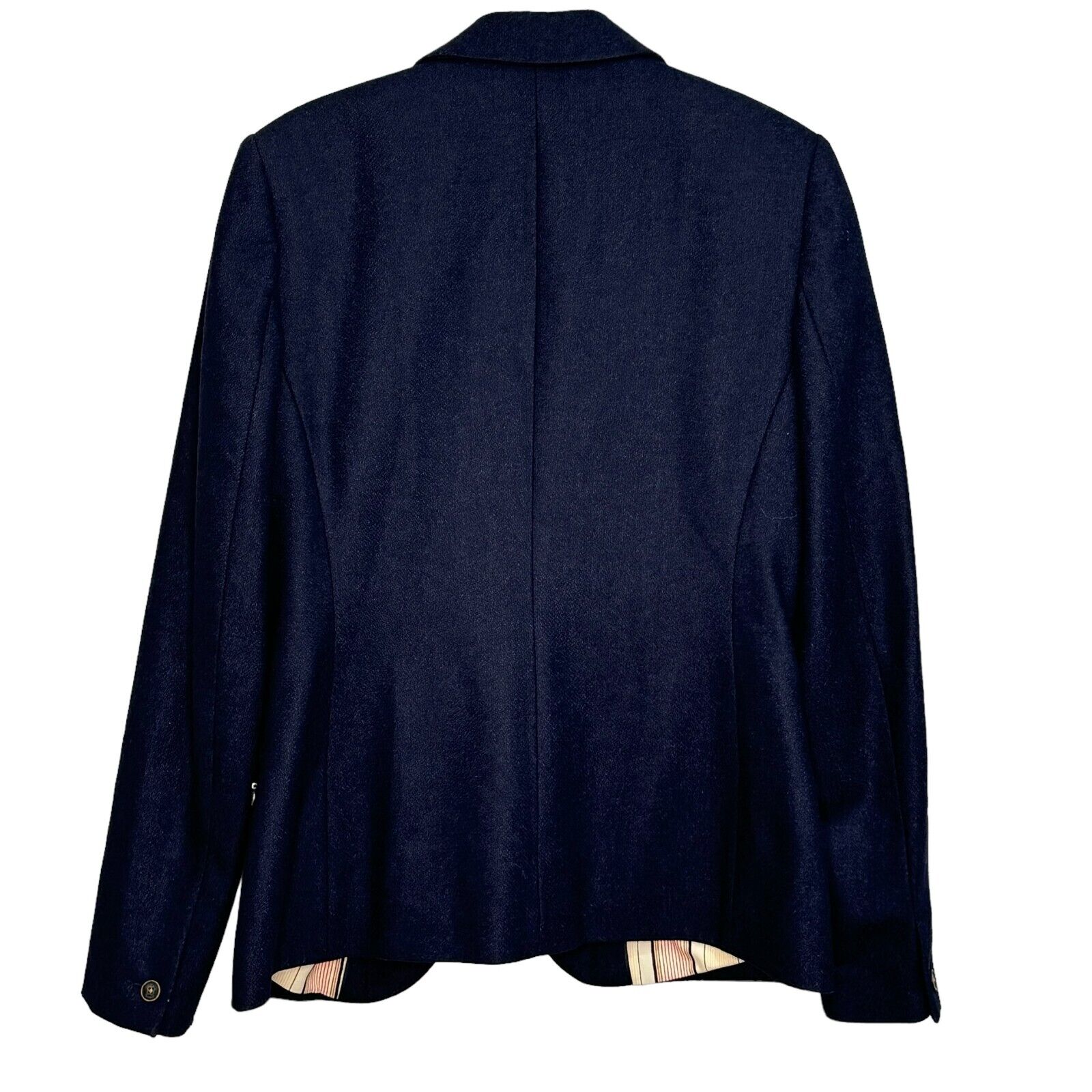 Maison Scotch Women's Blazer Jacket US Size Medium 10 Navy Blue Wool Blend Lined - Flair - Style