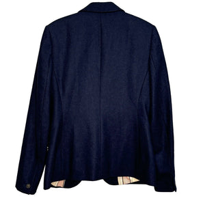 Maison Scotch Women's Blazer Jacket US Size Medium 10 Navy Blue Wool Blend Lined - Flair - Style