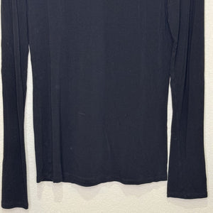 Majestic Paris Shirt Womens Medium Black Long Sleeve Soft Touch Viscose Stretch - Flair - Style