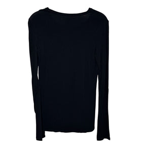 Majestic Paris Shirt Womens Medium Black Long Sleeve Soft Touch Viscose Stretch - Flair - Style