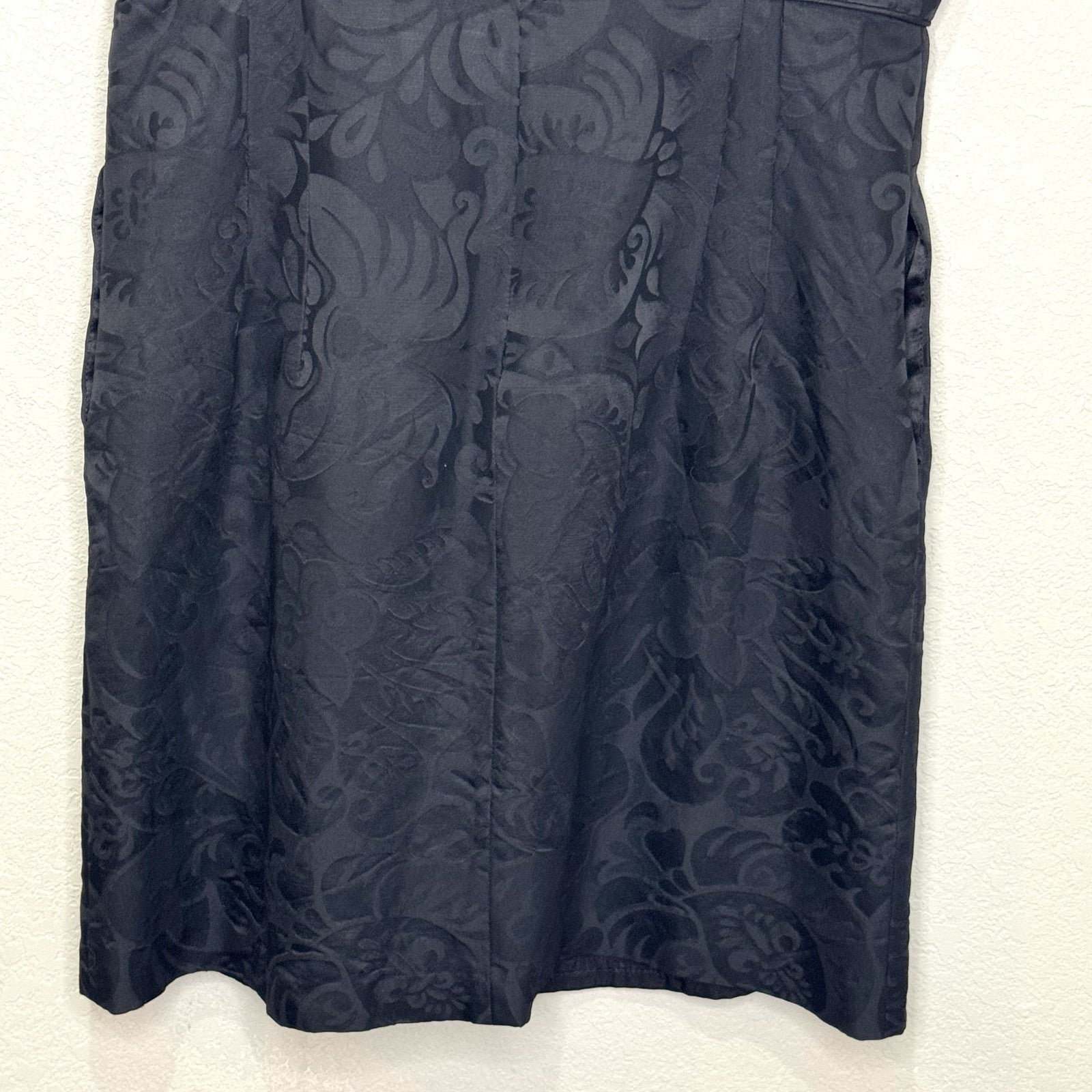 Milly Dress Womens 10 Black Sleeveless Wool Blend Textured Jacquard Keyhole USA - Flair - Style