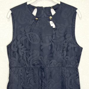 Milly Dress Womens 10 Black Sleeveless Wool Blend Textured Jacquard Keyhole USA - Flair - Style