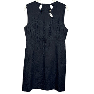 Milly Dress Womens 10 Black Sleeveless Wool Blend Textured Jacquard Keyhole USA - Flair - Style