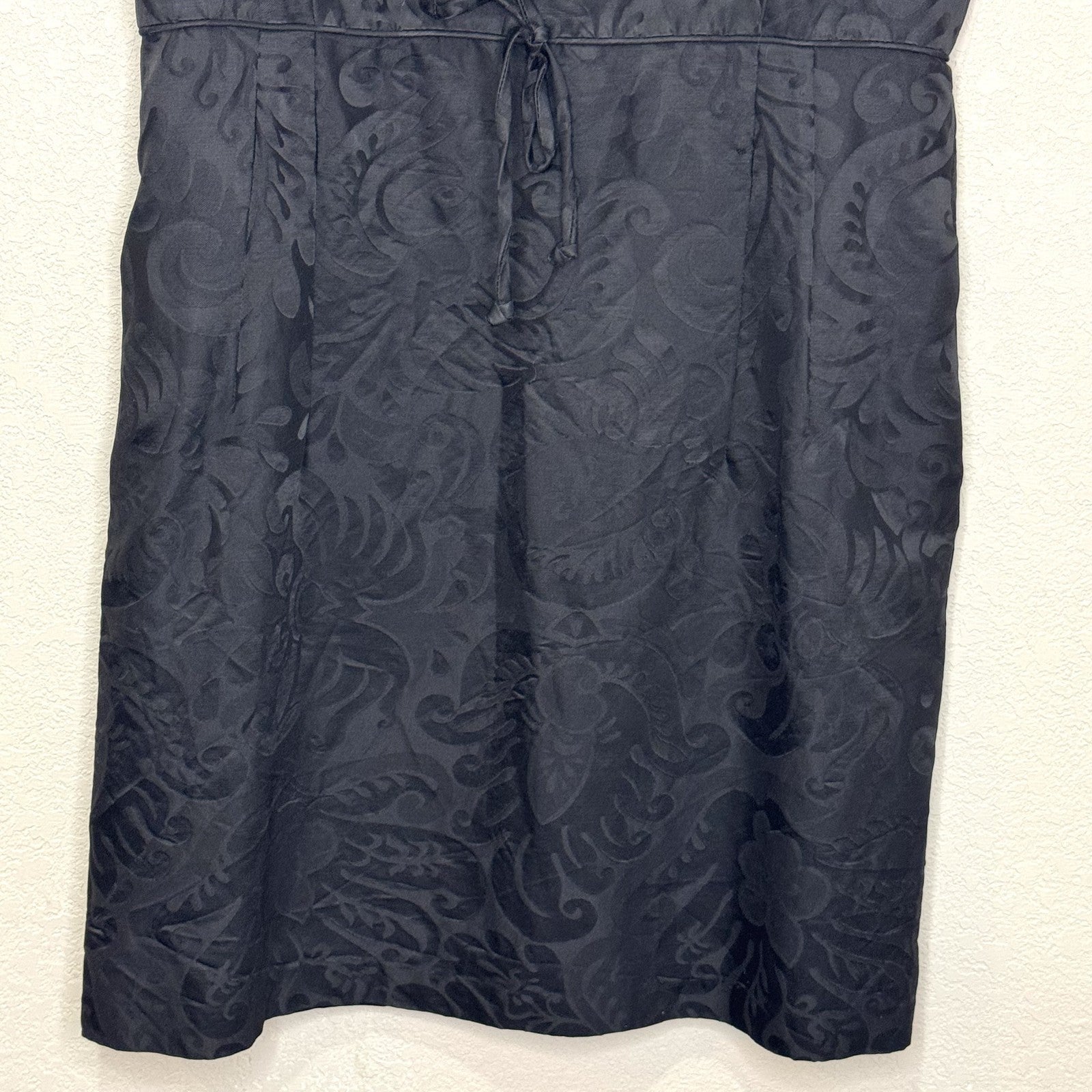 Milly Dress Womens 10 Black Sleeveless Wool Blend Textured Jacquard Keyhole USA - Flair - Style