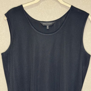 Ming Wang Sleeveless Tank Top Womens Medium Black Knit Pullover Acrylic Classic - Flair - Style