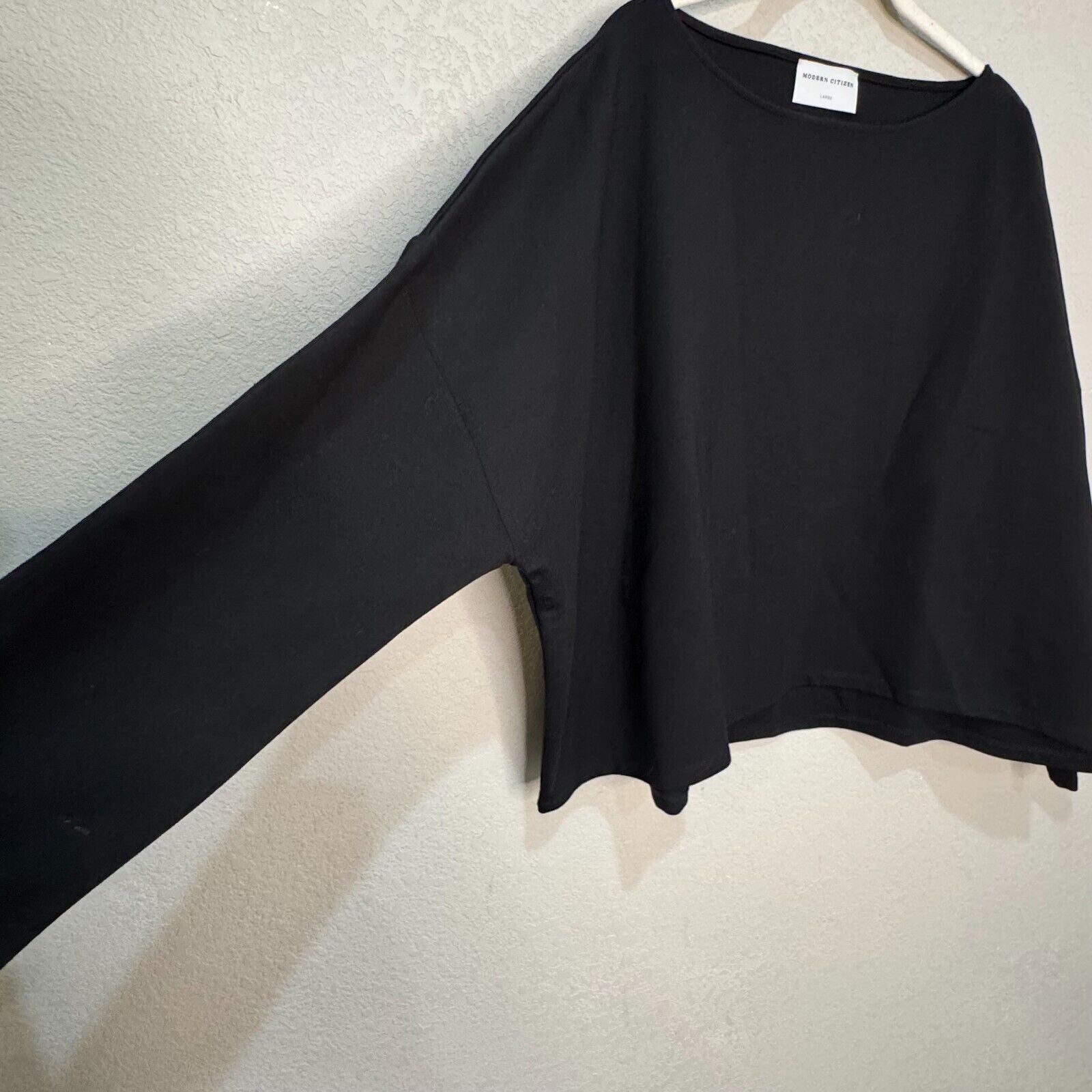 Modern Citizen Black Top Size Large Boxy Dolman Sleeve Relaxed Fit Minimalist - Flair - Style