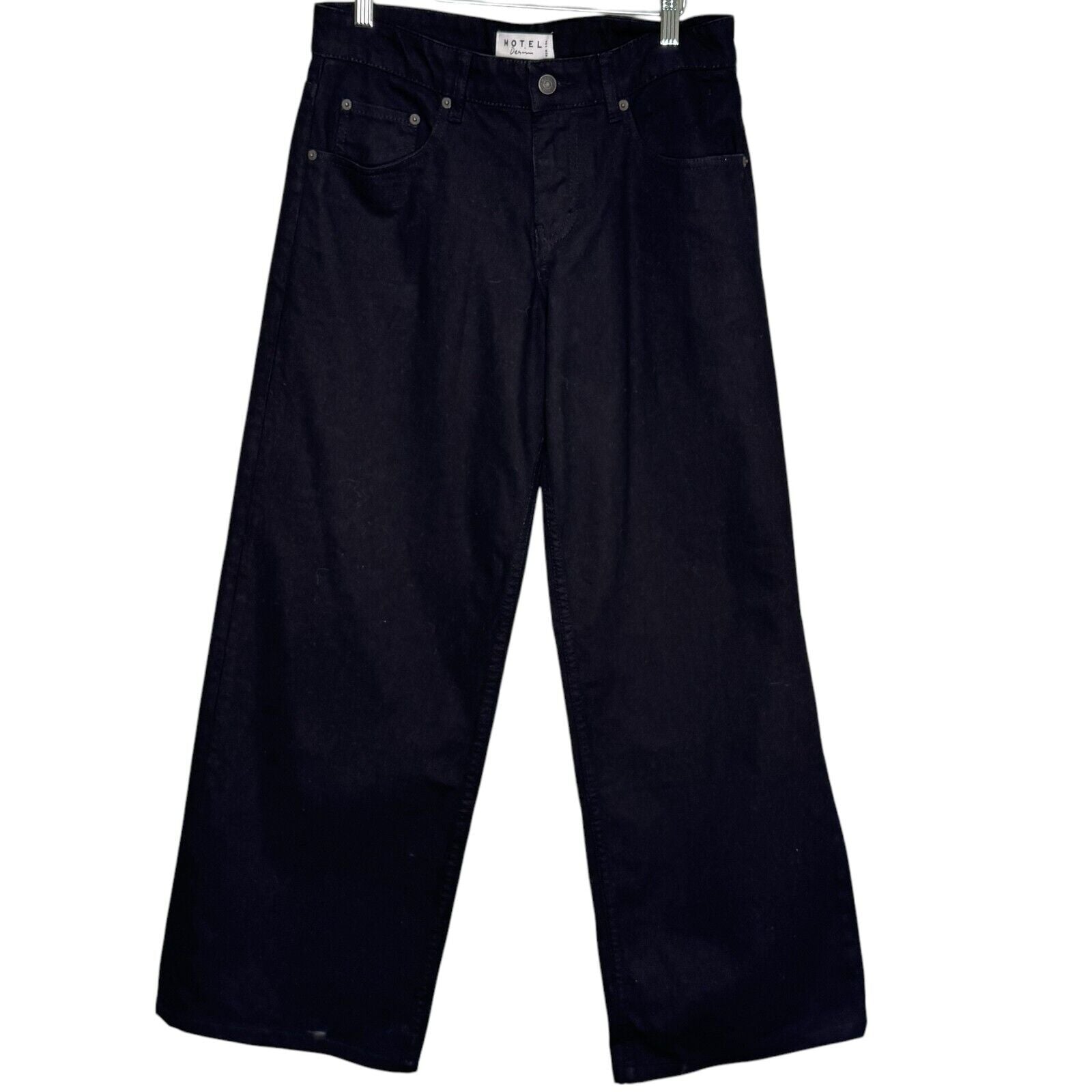 MOTEL Extra Wide Leg Black Denim Jeans Size 28 100% Cotton - Flair - Style