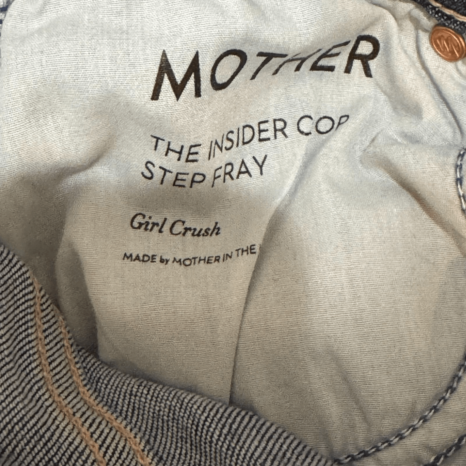 MOTHER The Insider Crop Step Fray Jeans Size 25 Blue Girl Crush - Flair - Style