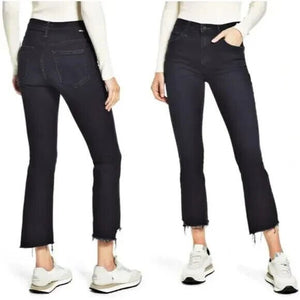 MOTHER The Insider Crop Step Fray Jeans Size 28 Night In Paris Dark Black - Blue - Flair - Style