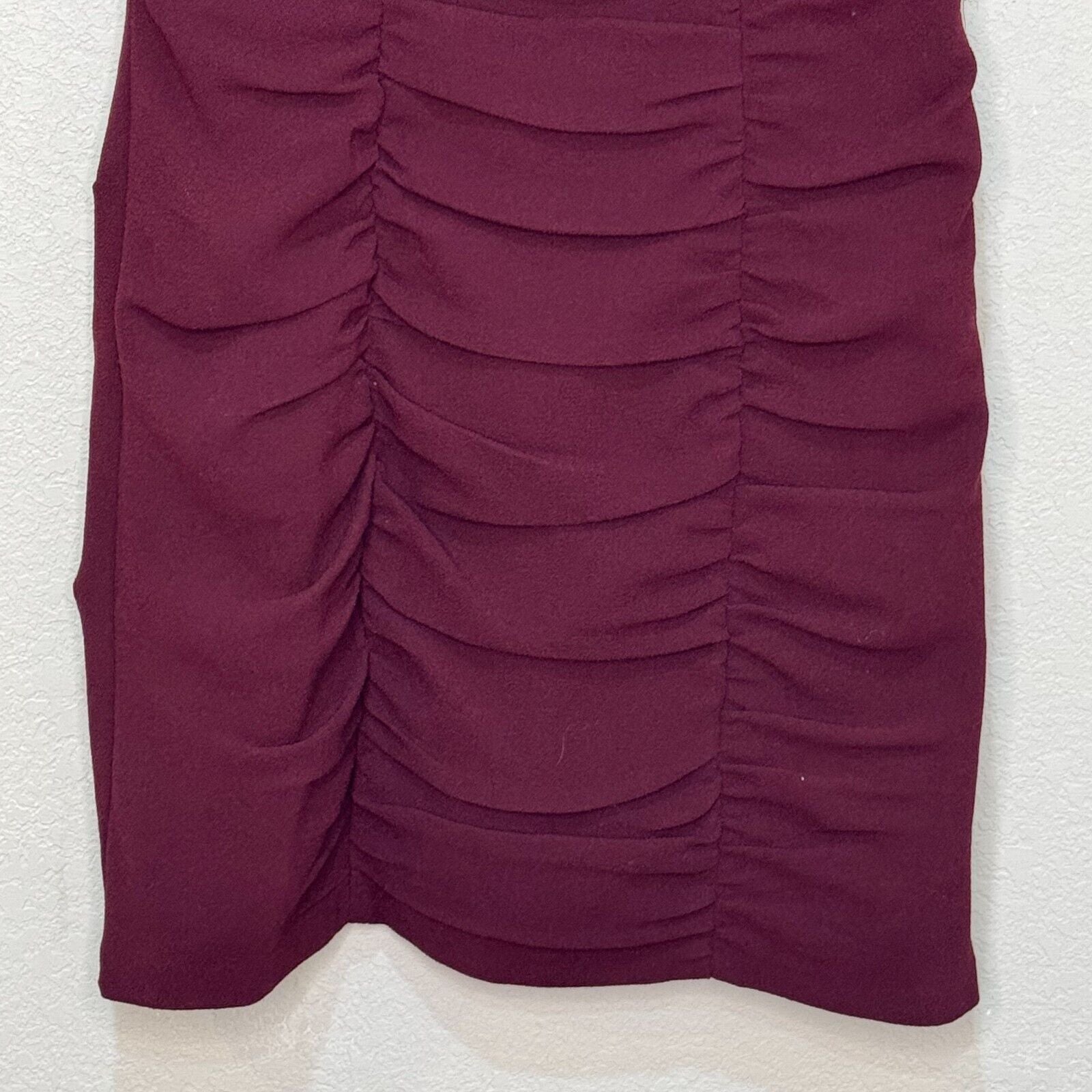 Nanette Lepore Ruched Cocktail Dress Size 6 Burgundy - Flair - Style