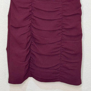 Nanette Lepore Ruched Cocktail Dress Size 6 Burgundy - Flair - Style