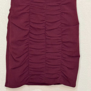 Nanette Lepore Ruched Cocktail Dress Size 6 Burgundy - Flair - Style