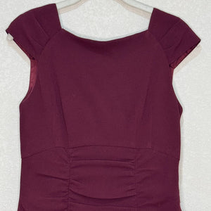 Nanette Lepore Ruched Cocktail Dress Size 6 Burgundy - Flair - Style