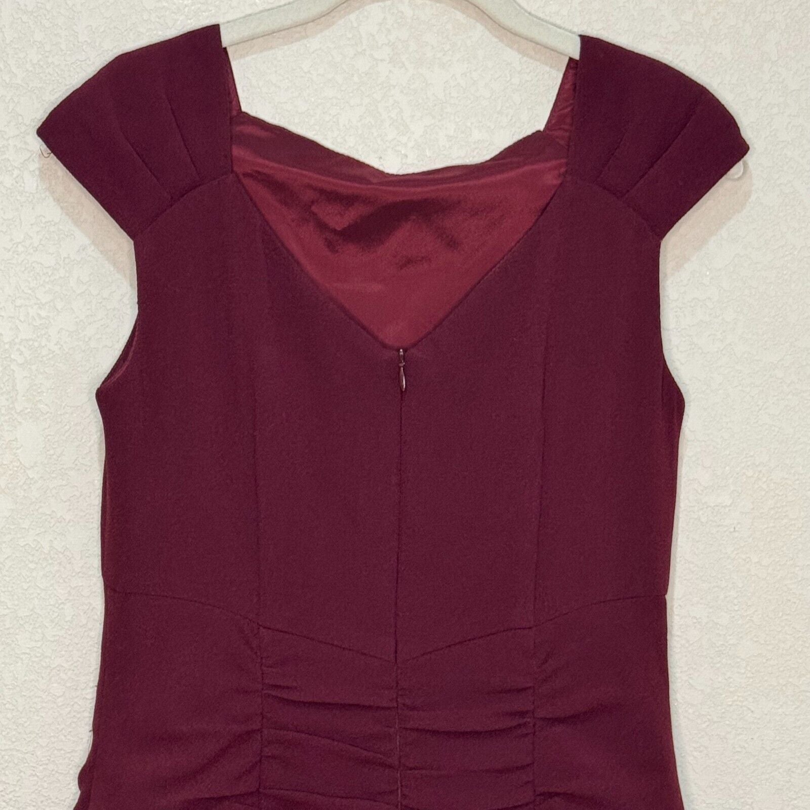 Nanette Lepore Ruched Cocktail Dress Size 6 Burgundy - Flair - Style