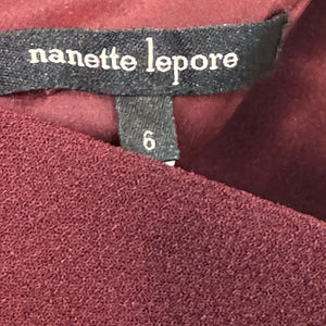 Nanette Lepore Ruched Cocktail Dress Size 6 Burgundy - Flair - Style