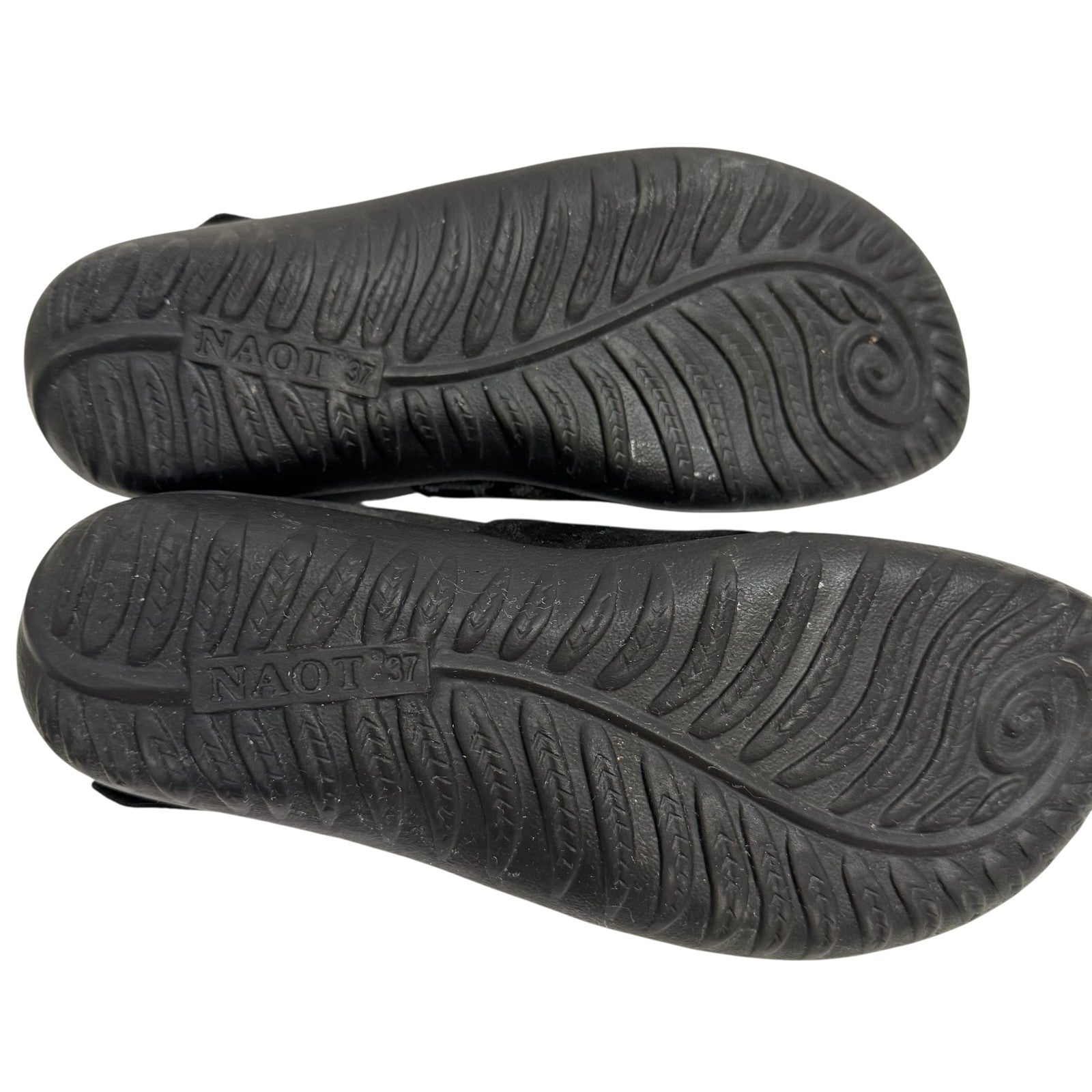 Naot Mary Jane Shoes Womens Size 37 Black Leather Velour Strap Comfort Walking - Flair - Style