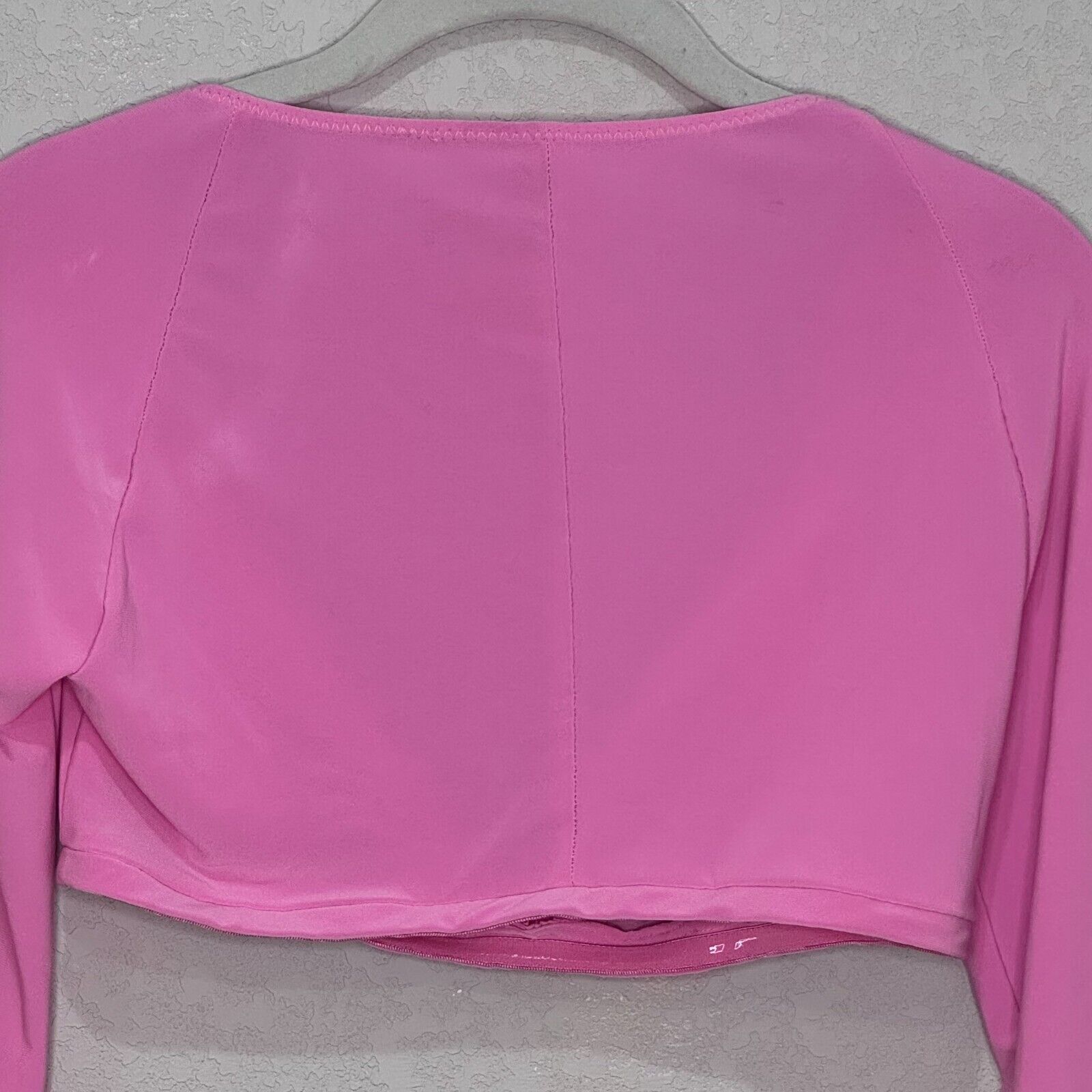 Norma Kamali Sweetheart Crop Top Size Small Candy Pink Long Sleeve NEW $125 - Flair - Style
