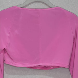 Norma Kamali Sweetheart Crop Top Size Small Candy Pink Long Sleeve NEW $125 - Flair - Style