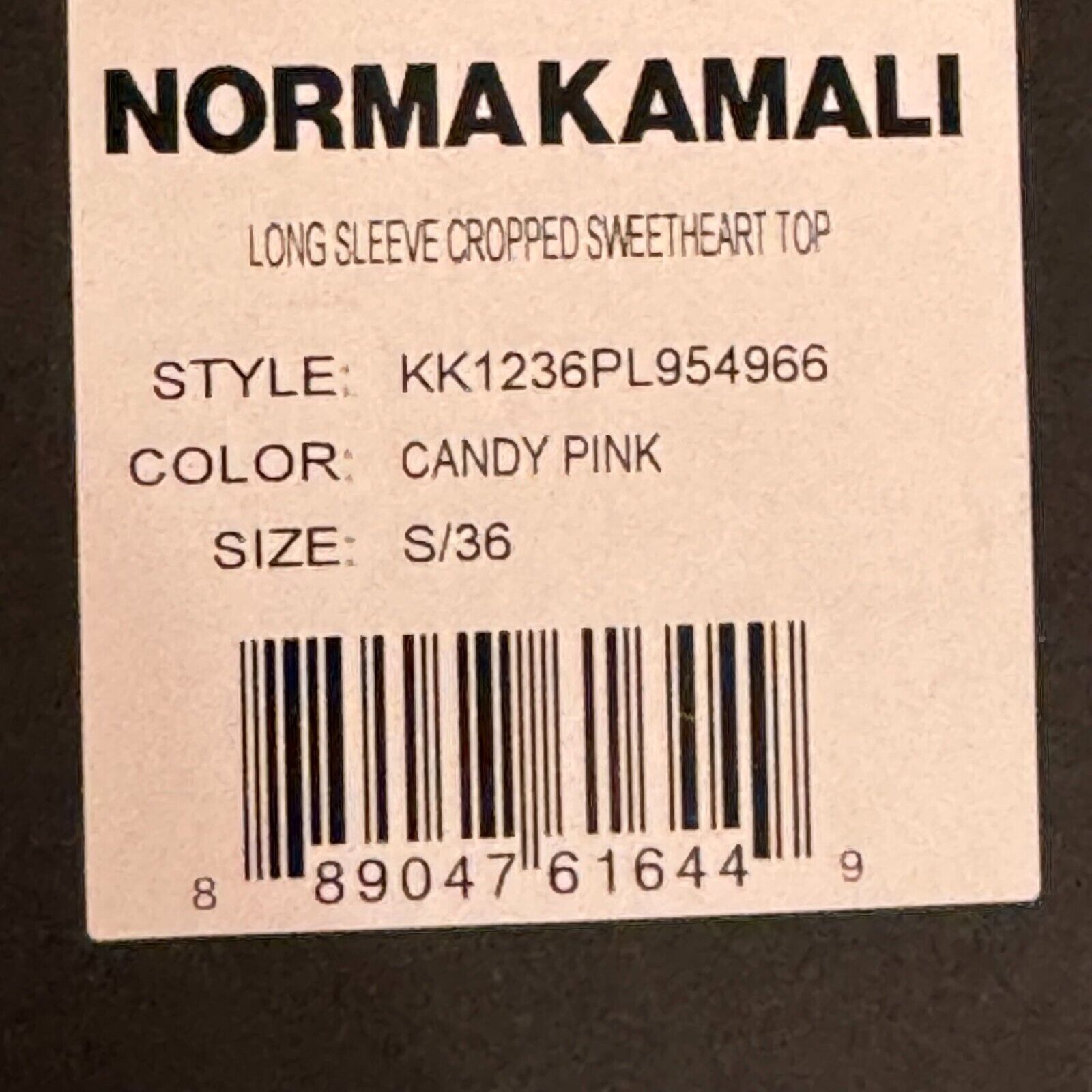 Norma Kamali Sweetheart Crop Top Size Small Candy Pink Long Sleeve NEW $125 - Flair - Style