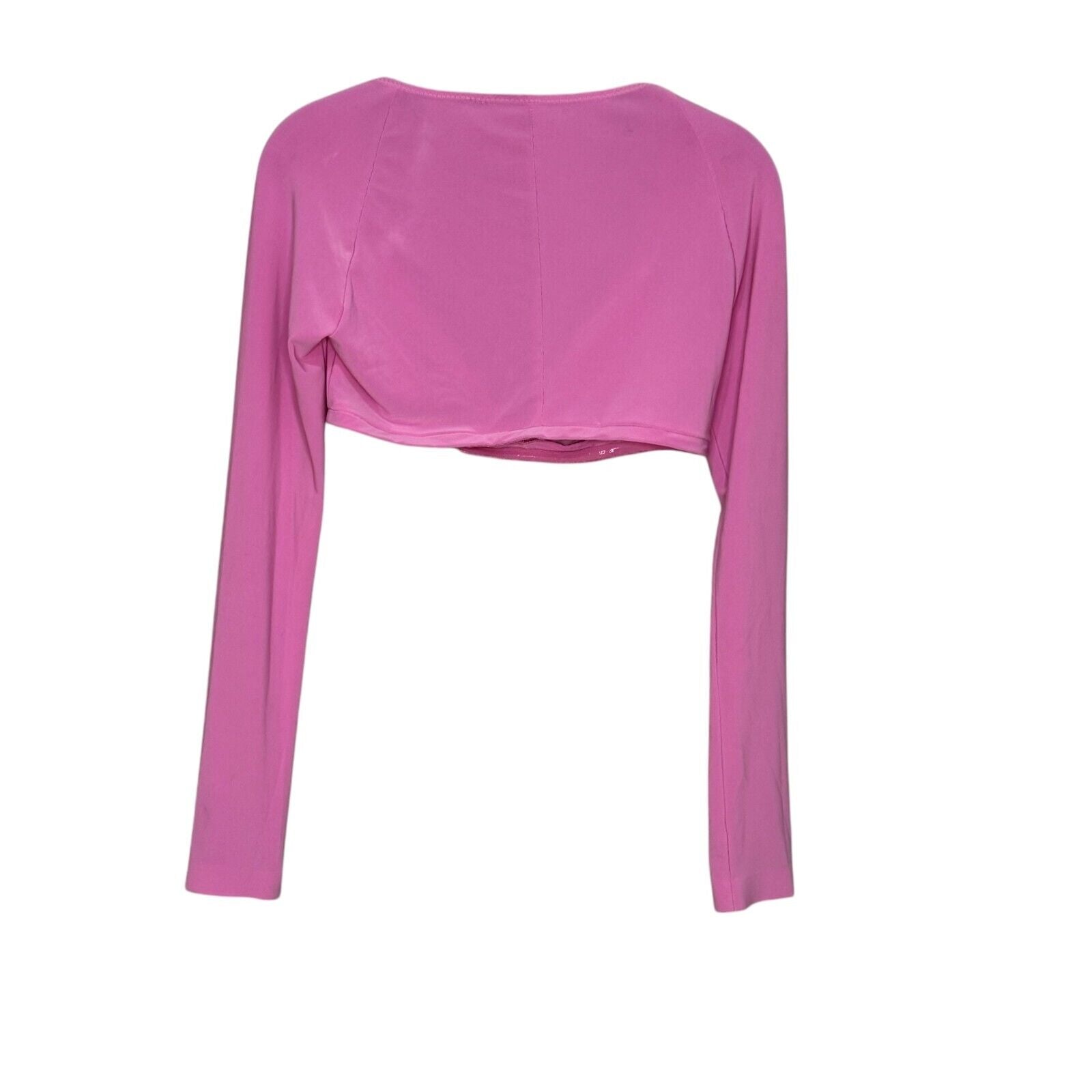 Norma Kamali Sweetheart Crop Top Size Small Candy Pink Long Sleeve NEW $125 - Flair - Style