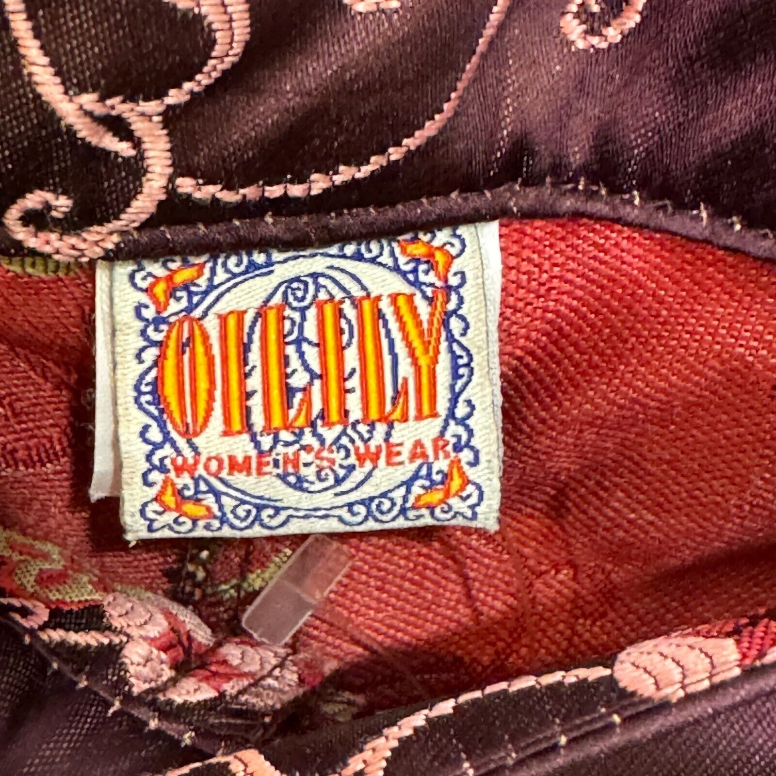 Oilily Women's Pants Size 38 Satin Burgundy Floral Ankle NEW $248 - Flair - Style