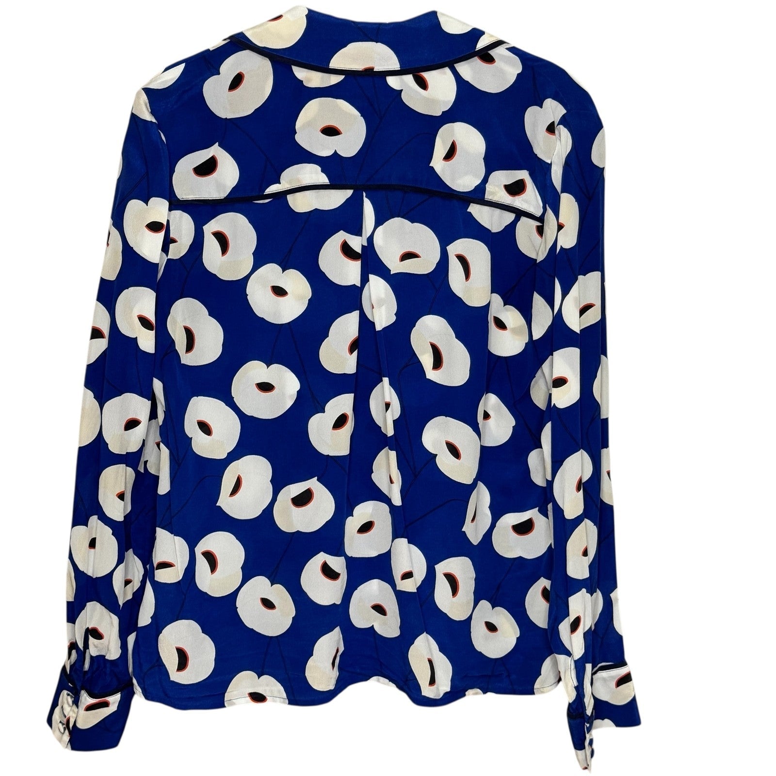 Olivia Palermo Chelsea28 Shirt Womens Small Floral Silk Button Up Top Blouse - Flair - Style