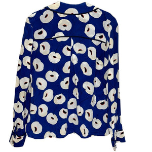 Olivia Palermo Chelsea28 Shirt Womens Small Floral Silk Button Up Top Blouse - Flair - Style