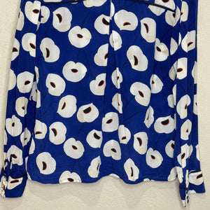 Olivia Palermo Chelsea28 Shirt Womens Small Floral Silk Button Up Top Blouse - Flair - Style