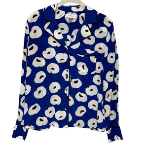 Olivia Palermo Chelsea28 Shirt Womens Small Floral Silk Button Up Top Blouse - Flair - Style