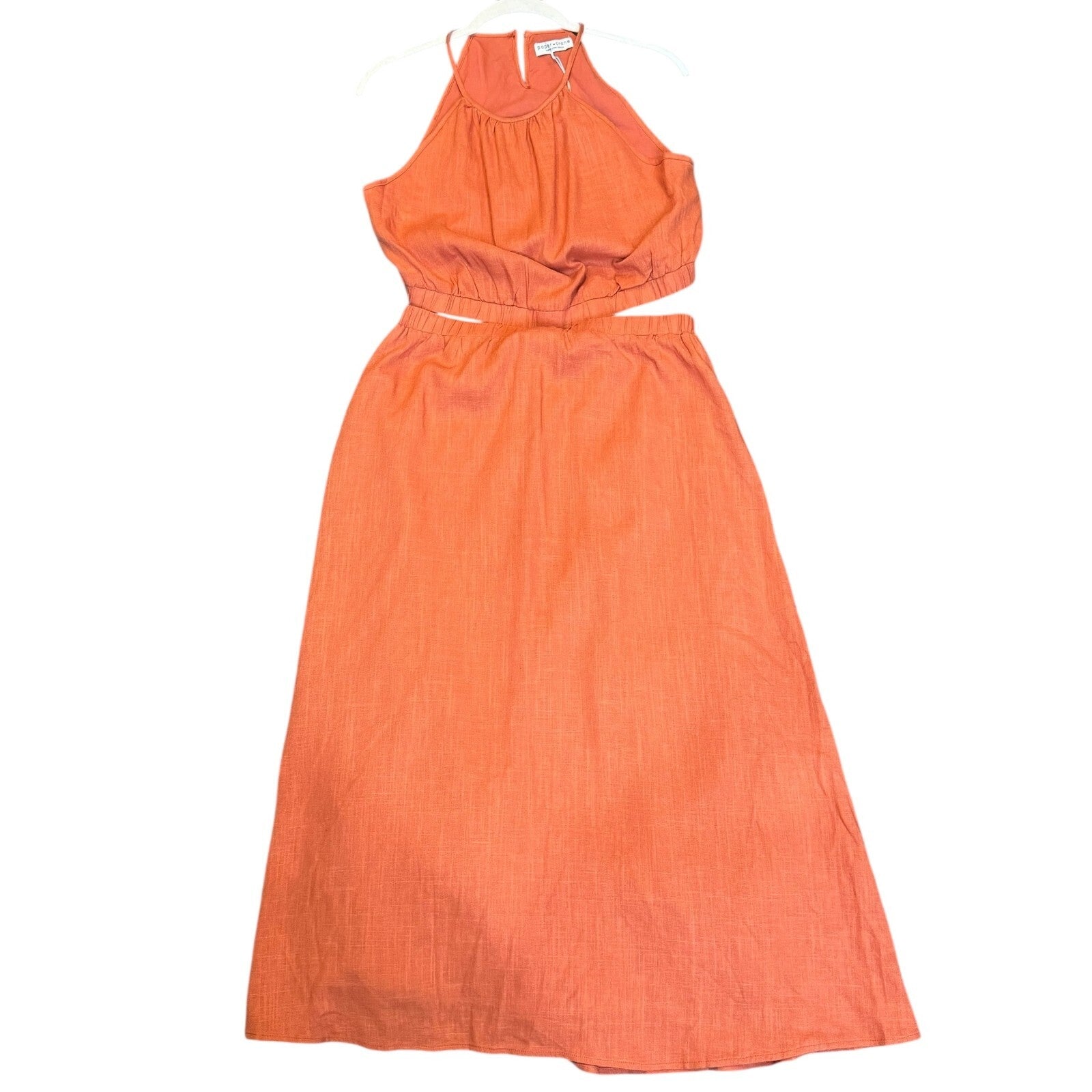 Paper Crane Boutique Maxi Dress Size Medium NEW Rust Orange Cutouts - Flair - Style