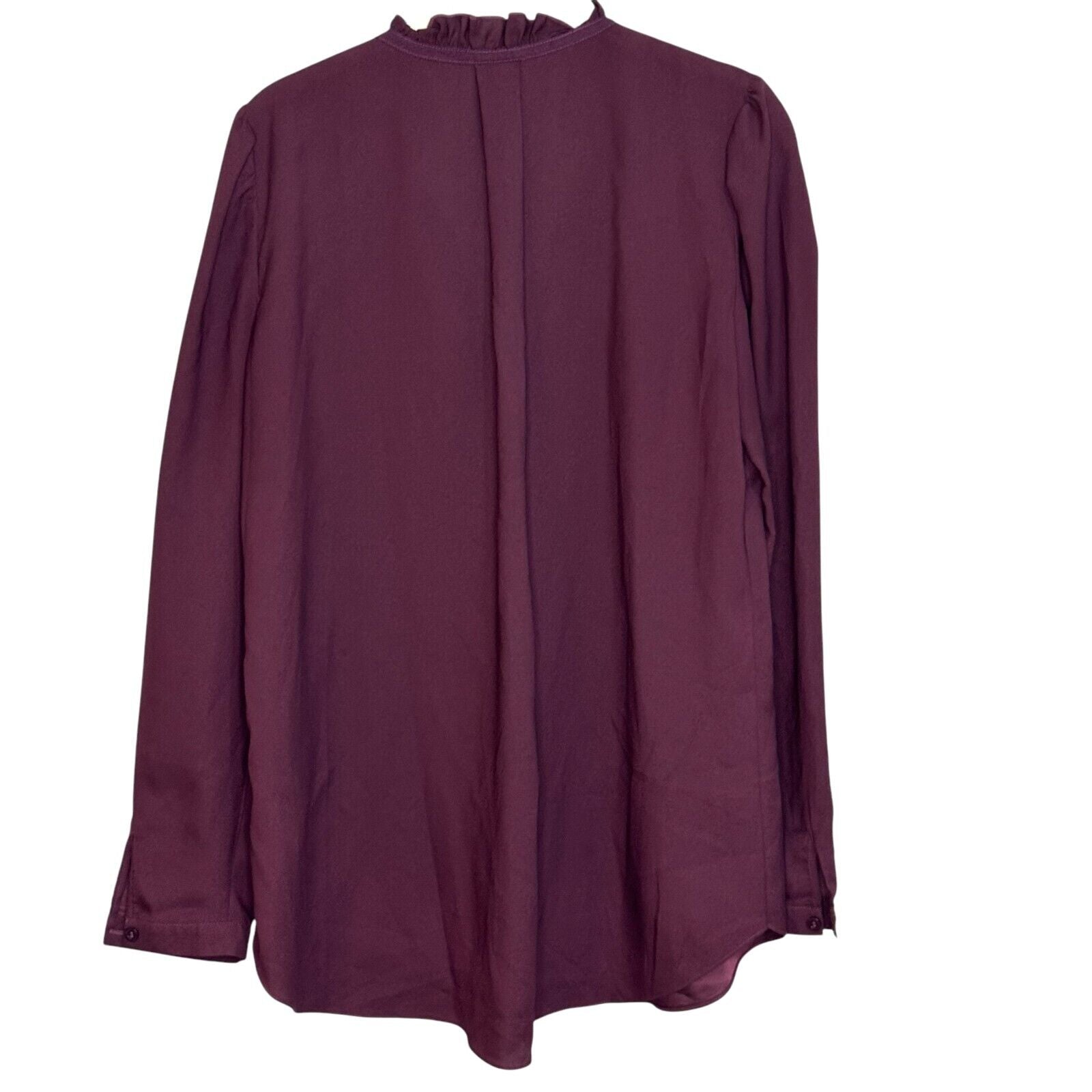 Parker Blouse Shirt Size Small Burgundy Ruffle Neck Tie - Flair - Style