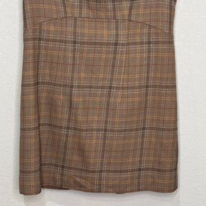 Pendleton Shift Dress Size 10 $198 Brown Plaid Wool Blend Sleeveless - Flair - Style