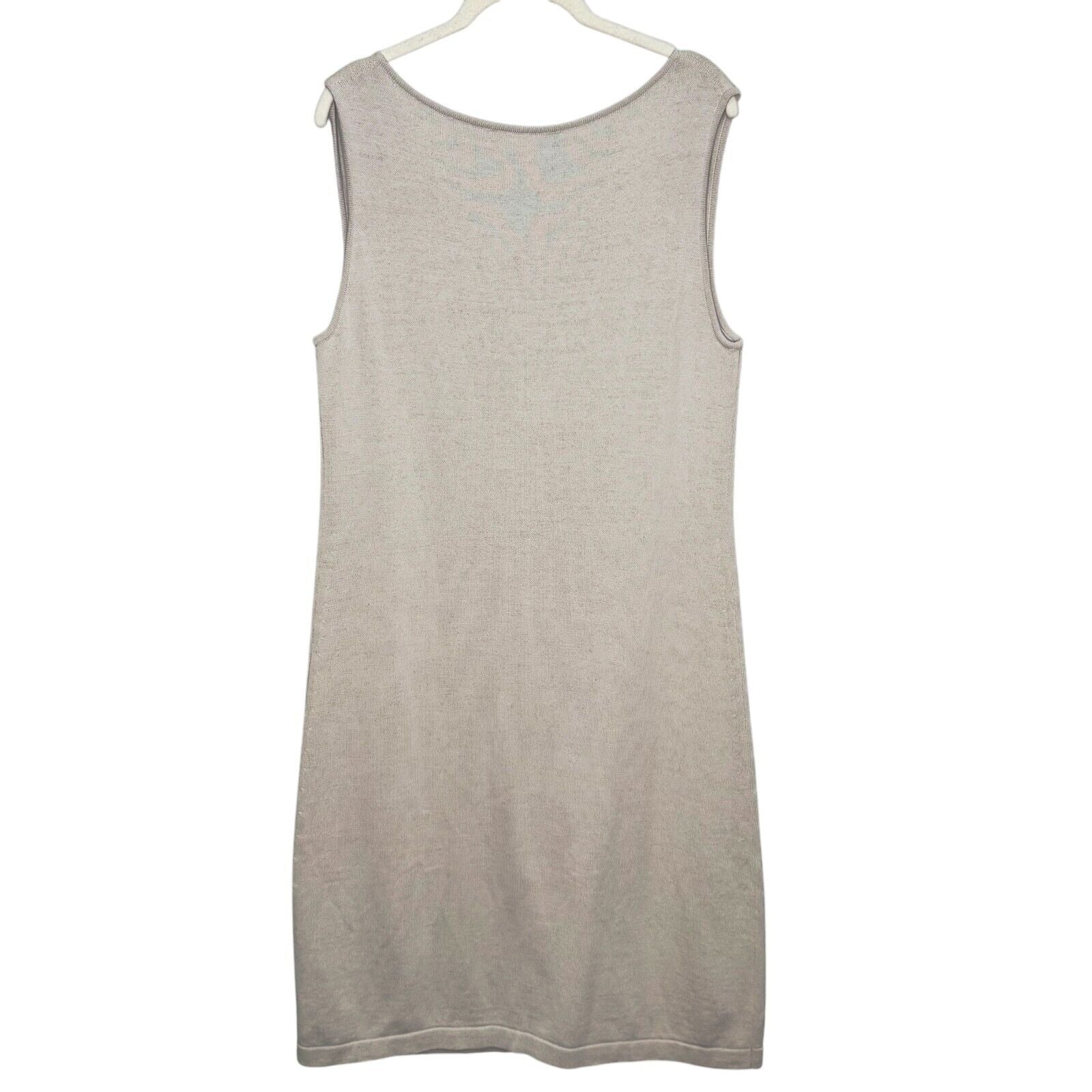 Peruvian Connection Freya Drape Neck Dress Size Small Oyster 100% Pima Cotton - Flair - Style