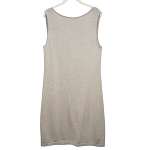 Peruvian Connection Freya Drape Neck Dress Size Small Oyster 100% Pima Cotton - Flair - Style