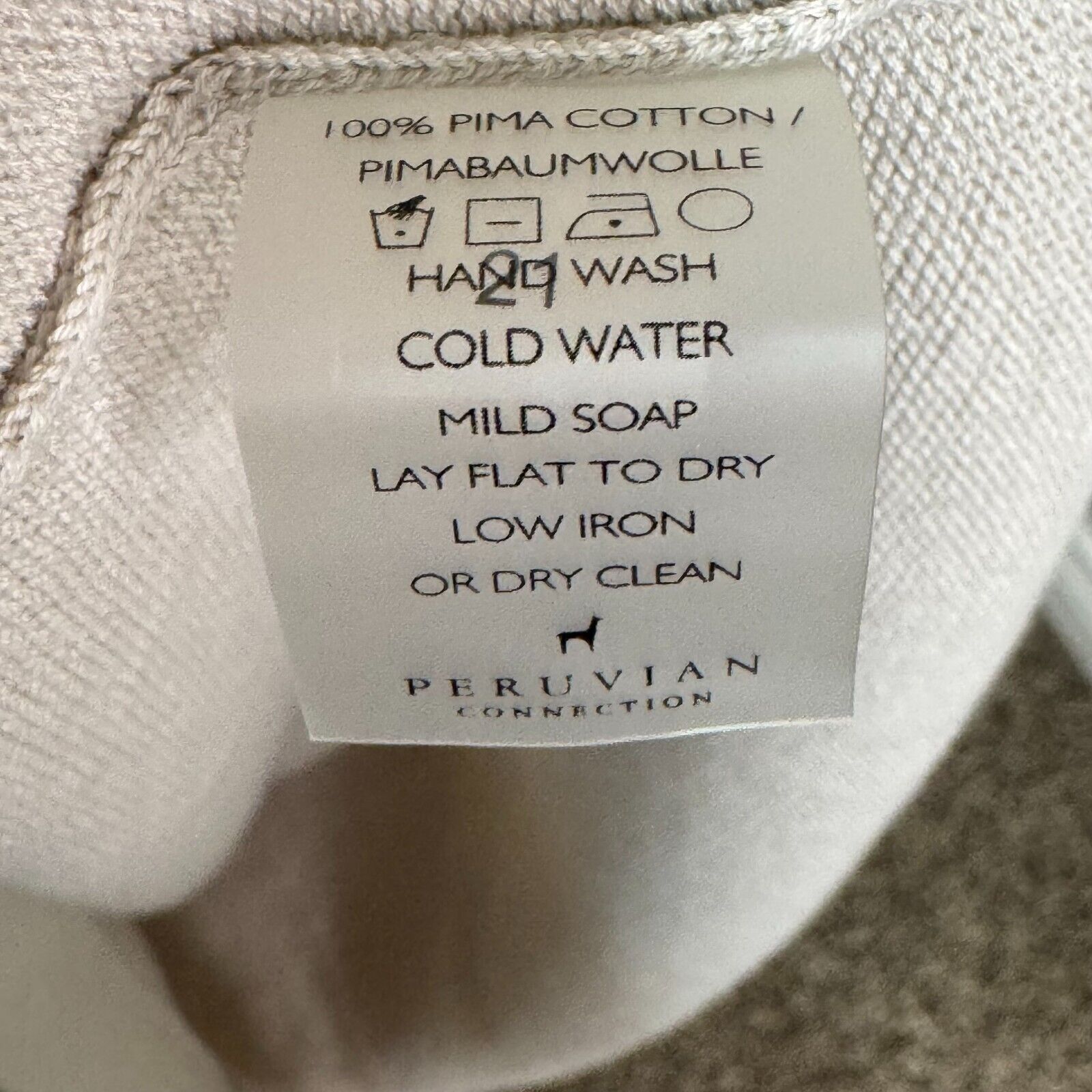 Peruvian Connection Freya Drape Neck Dress Size Small Oyster 100% Pima Cotton - Flair - Style