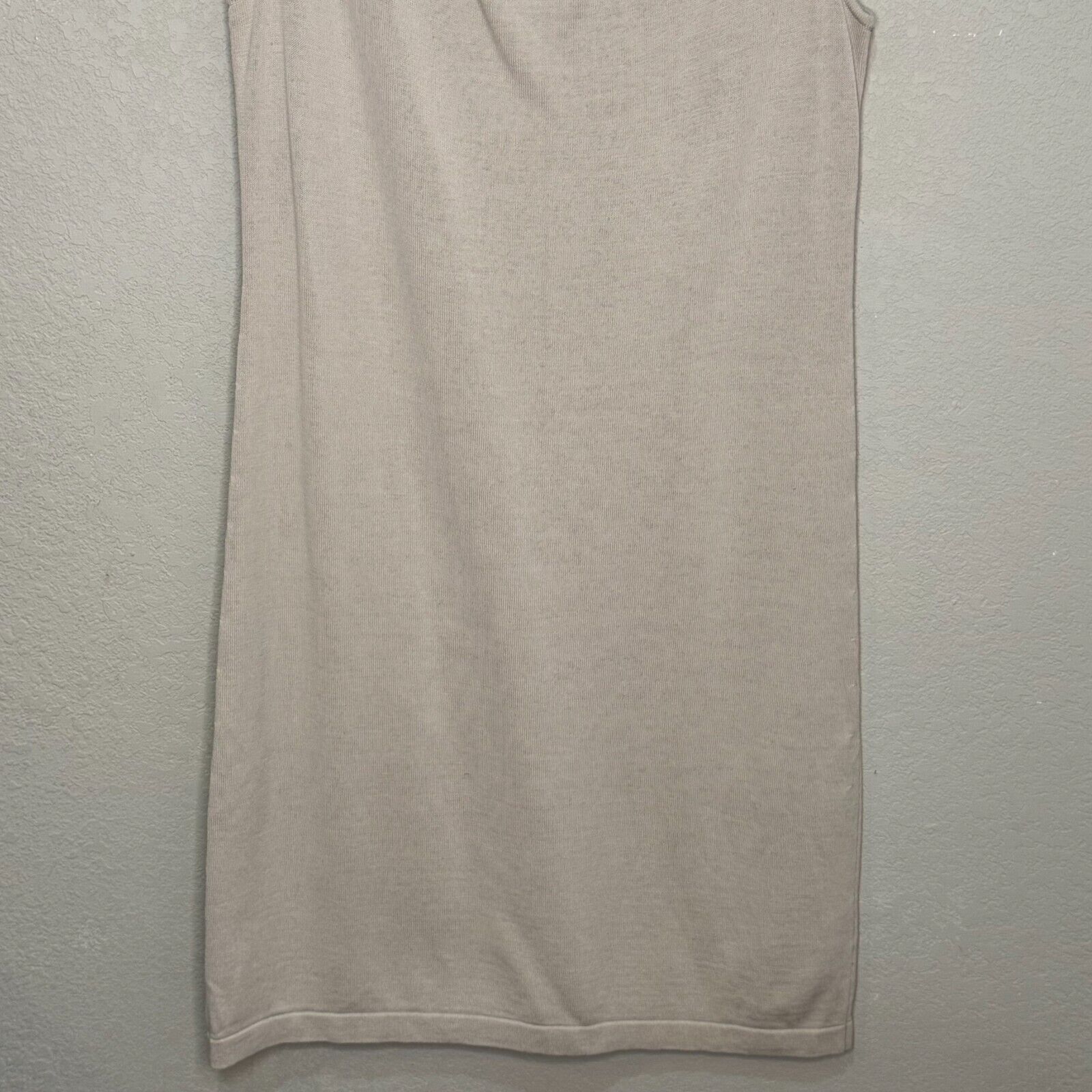 Peruvian Connection Freya Drape Neck Dress Size Small Oyster 100% Pima Cotton - Flair - Style