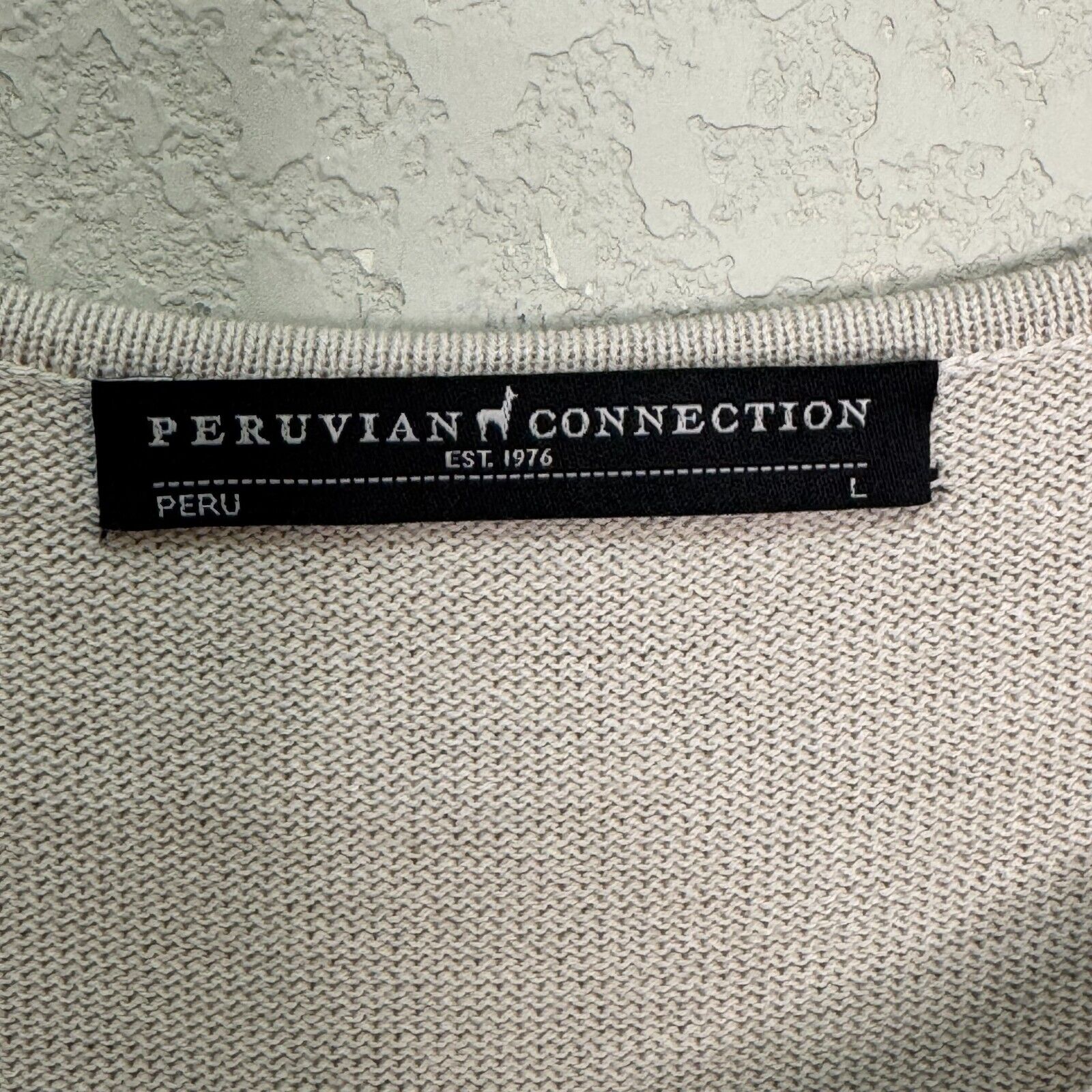 Peruvian Connection Freya Drape Neck Dress Size Small Oyster 100% Pima Cotton - Flair - Style