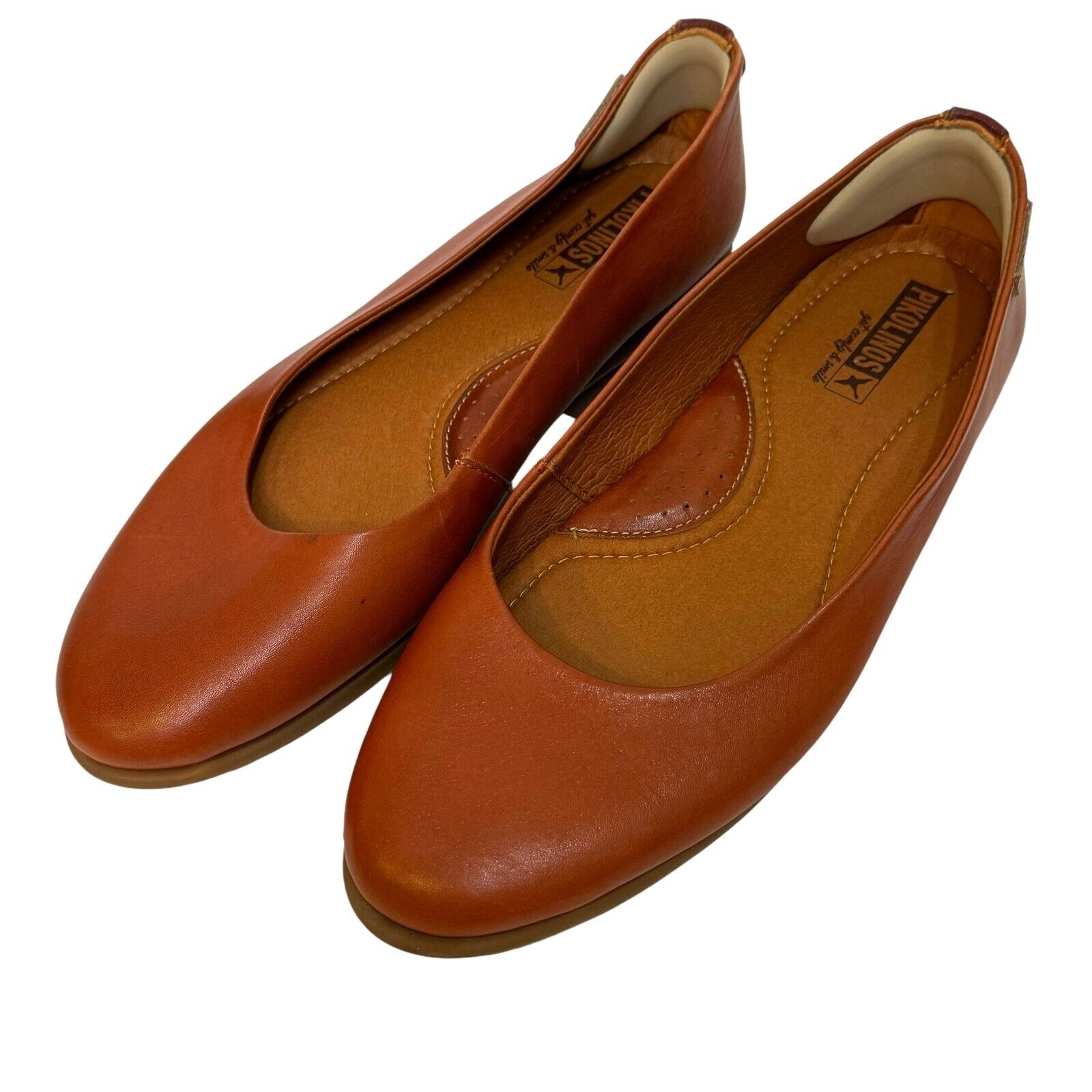 Pikolinos Flats Shoes 37 US Size 6.5 - 7 Cullera Leather Flats in Tandoori - Flair - Style